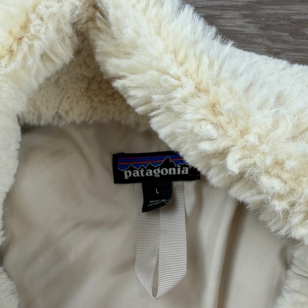 Patagonia Womens Los Gatos Fleece Full Zip Jacket Cream White Large - Picture 3 of 9